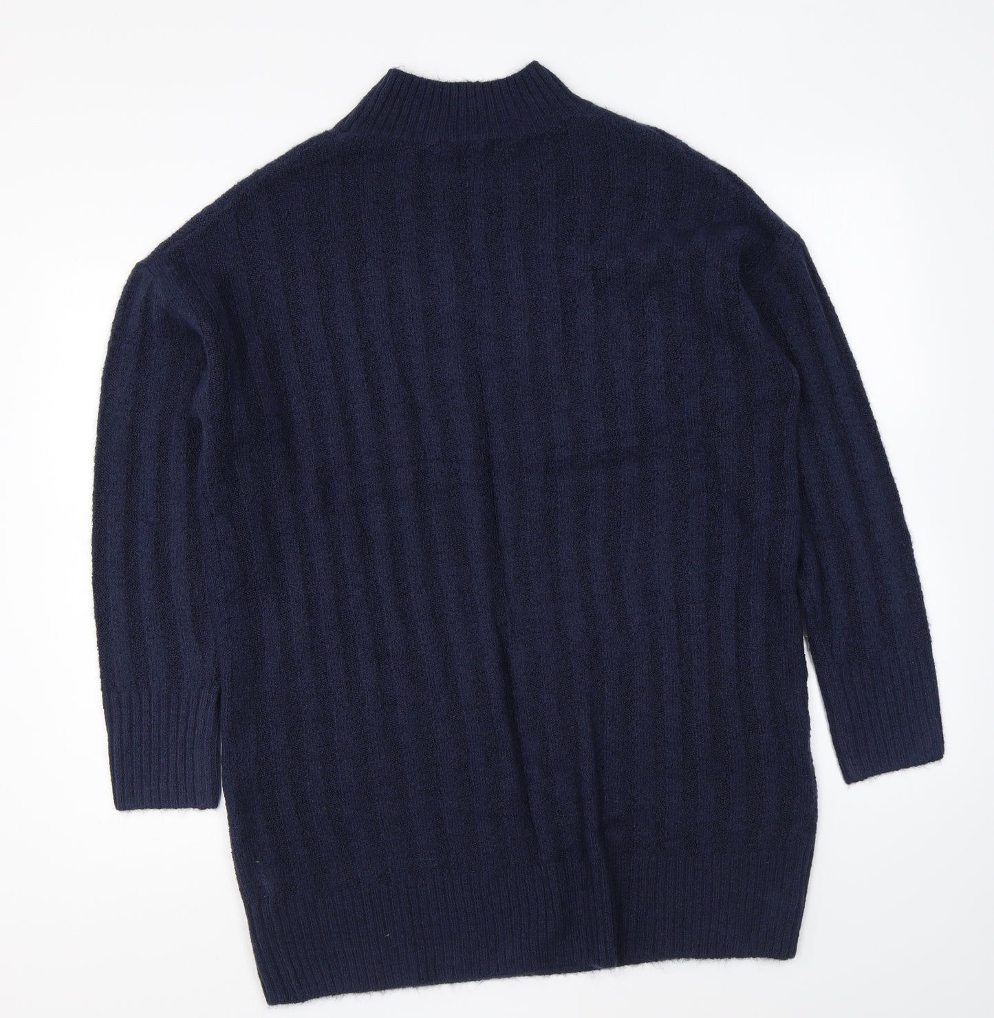 George Womens Blue High Neck Acrylic Pullover Jumper Size M