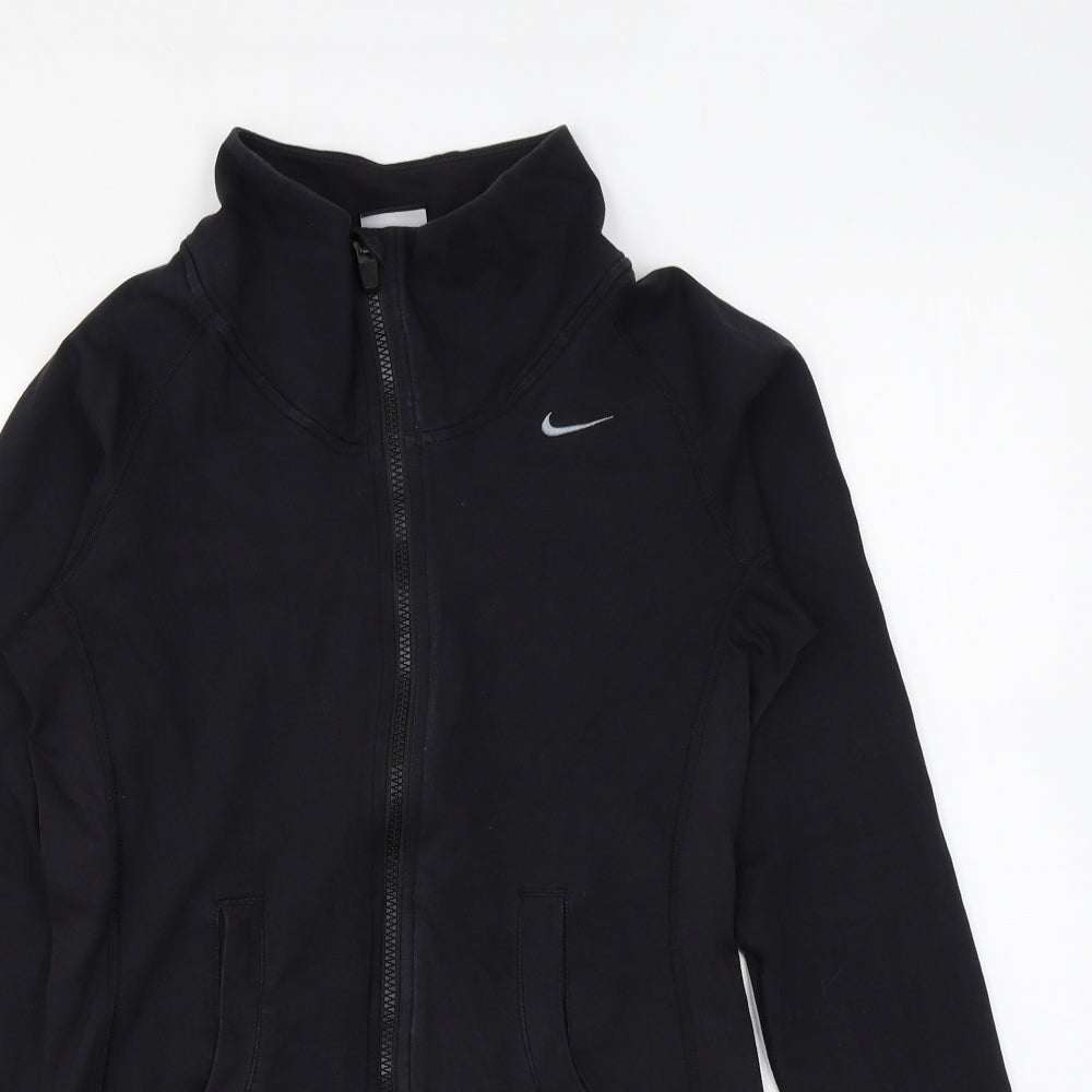Nike Womens Black Cotton Full Zip Sweatshirt Size S Zip