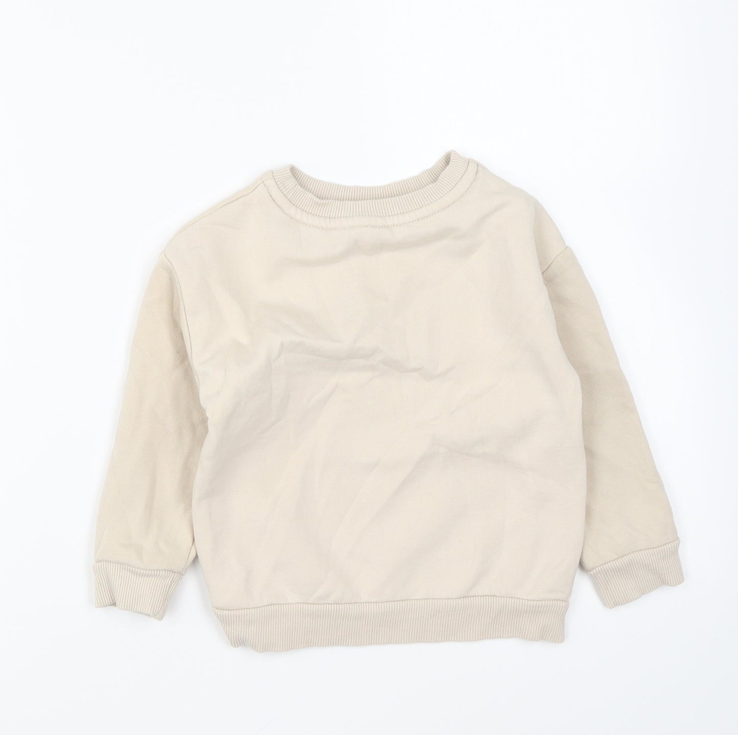George Baby Beige Cotton Pullover Jumper Size 18-24 Months Pullover - Team Santa