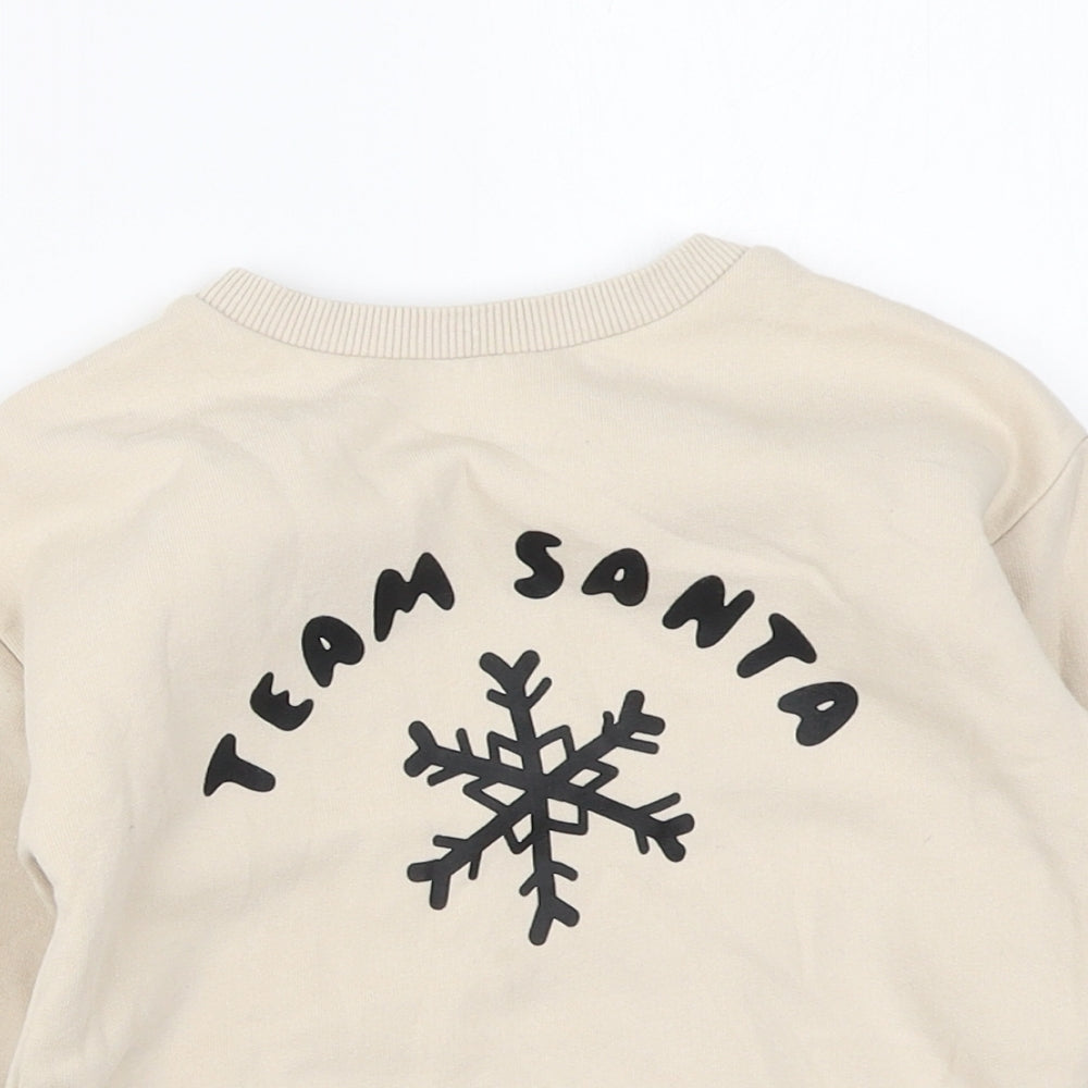 George Baby Beige Cotton Pullover Jumper Size 18-24 Months Pullover - Team Santa