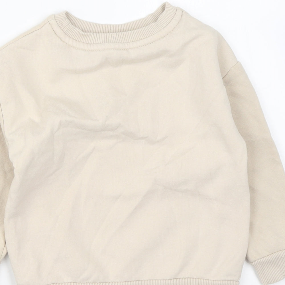 George Baby Beige Cotton Pullover Jumper Size 18-24 Months Pullover - Team Santa