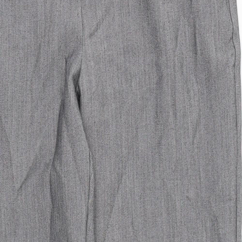 Papaya Womens Grey Polyester Trousers Size 8 L25 in Regular Zip