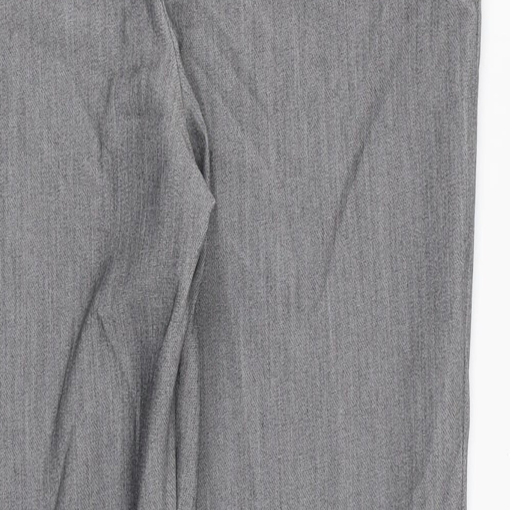 Papaya Womens Grey Polyester Trousers Size 8 L25 in Regular Zip