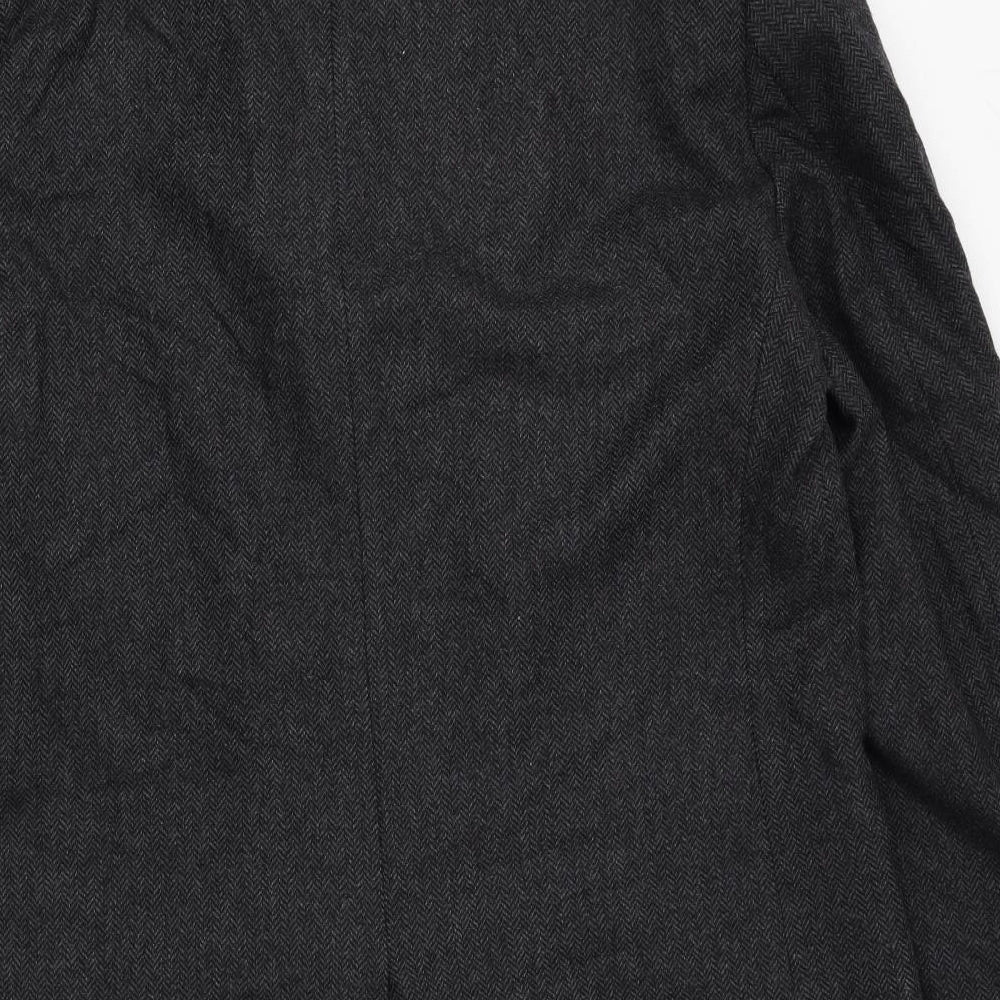 Armando Mens Black Overcoat Coat Size L Button