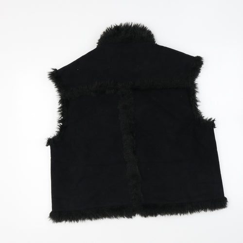 Preworn Womens Black Gilet Jacket Size 4 Zip