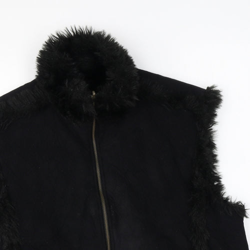 Preworn Womens Black Gilet Jacket Size 4 Zip