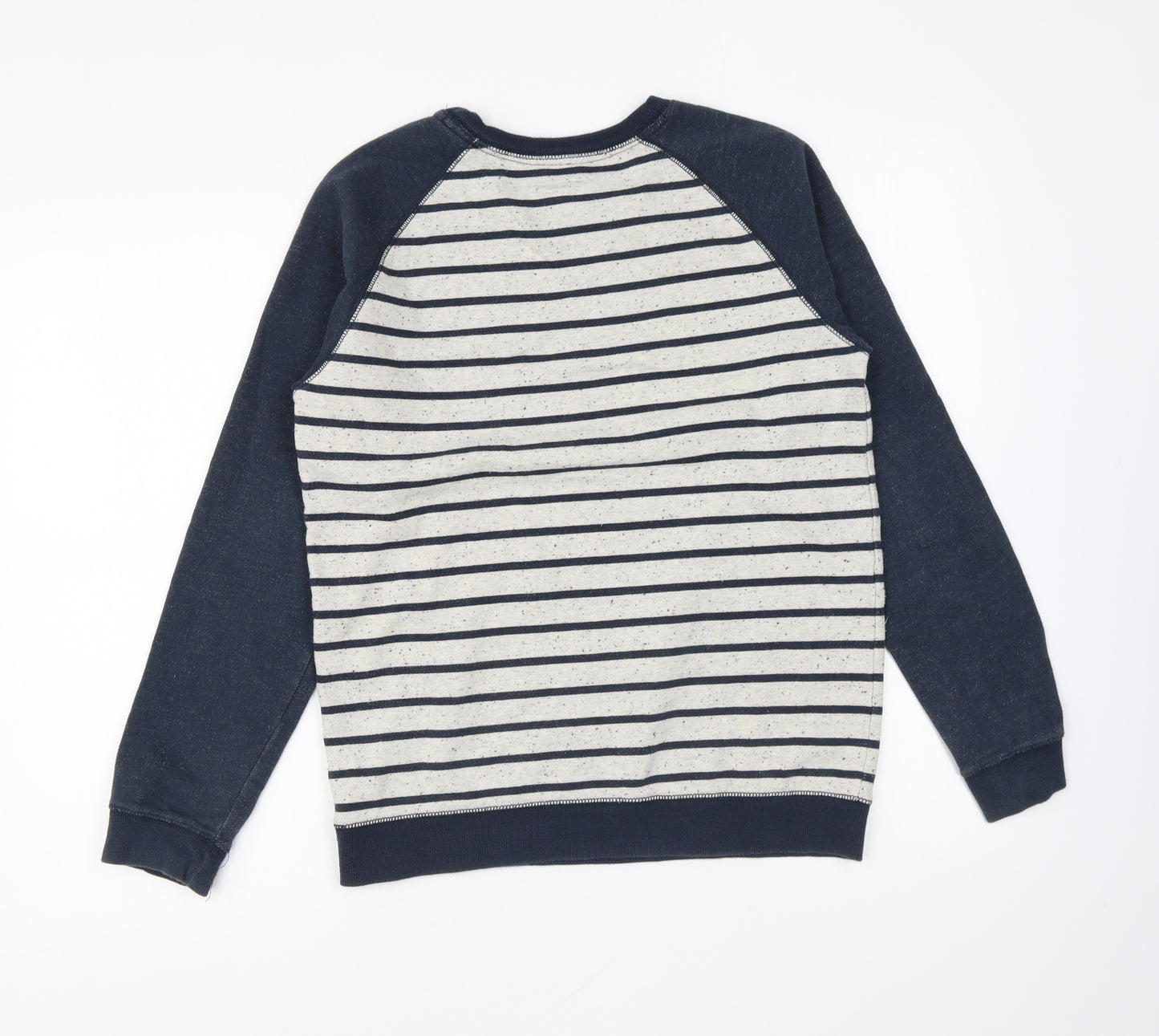 George Boys Blue Striped Cotton Pullover Sweatshirt Size 13-14 Years Pullover