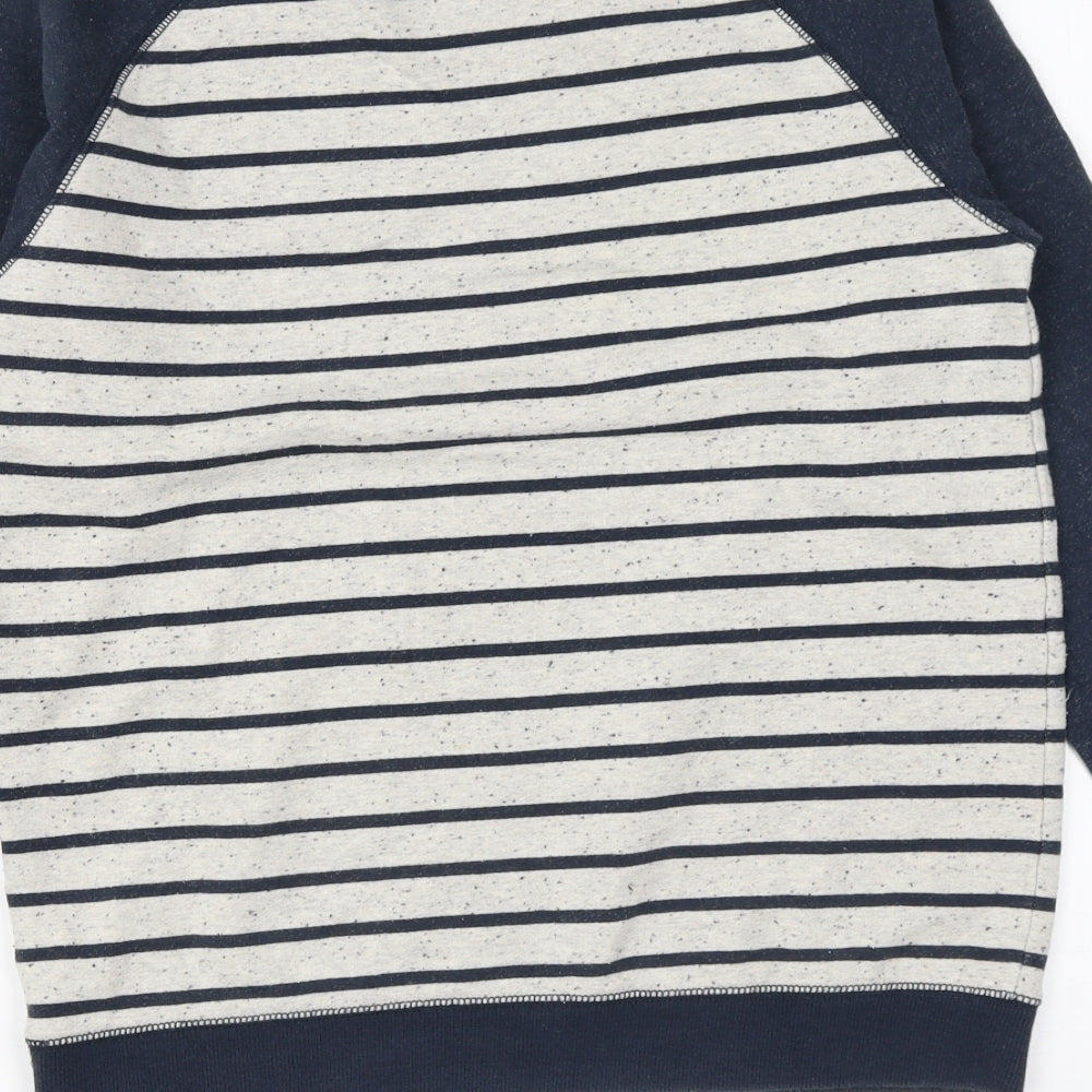 George Boys Blue Striped Cotton Pullover Sweatshirt Size 13-14 Years Pullover