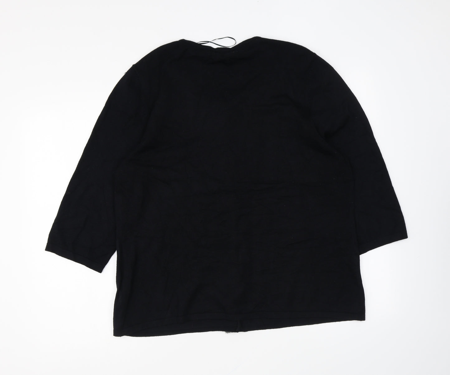 Per Una Womens Black Round Neck Viscose Cardigan Jumper Size 20
