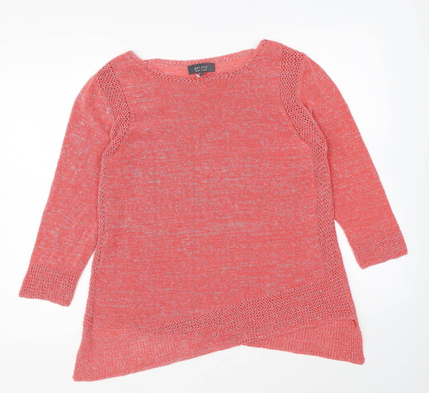 Per Una Womens Pink Round Neck Acrylic Pullover Jumper Size 14