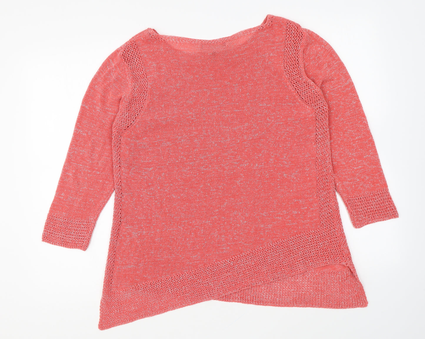 Per Una Womens Pink Round Neck Acrylic Pullover Jumper Size 14
