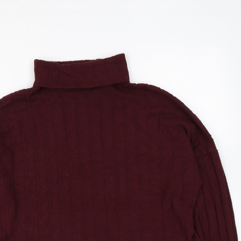 New Look Womens Purple Roll Neck Viscose Pullover Jumper Size M - `
