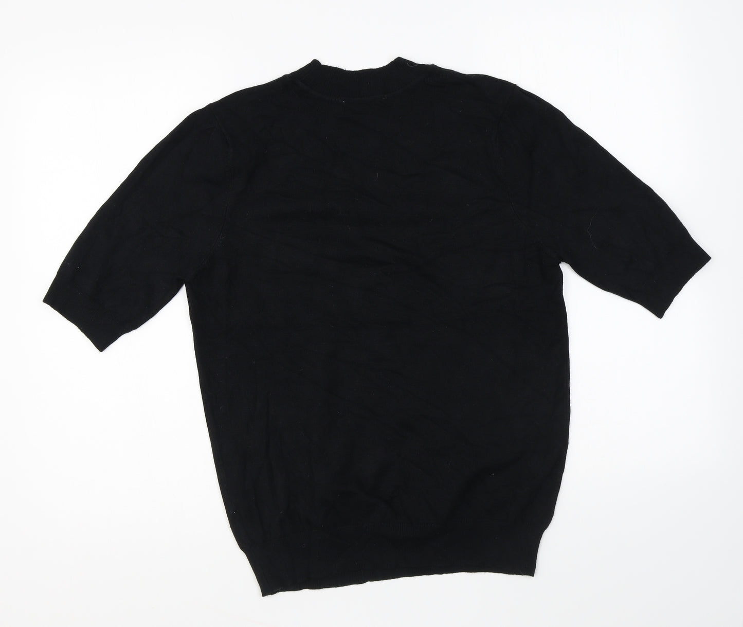 BHS Womens Black Round Neck Viscose Pullover Jumper Size 14