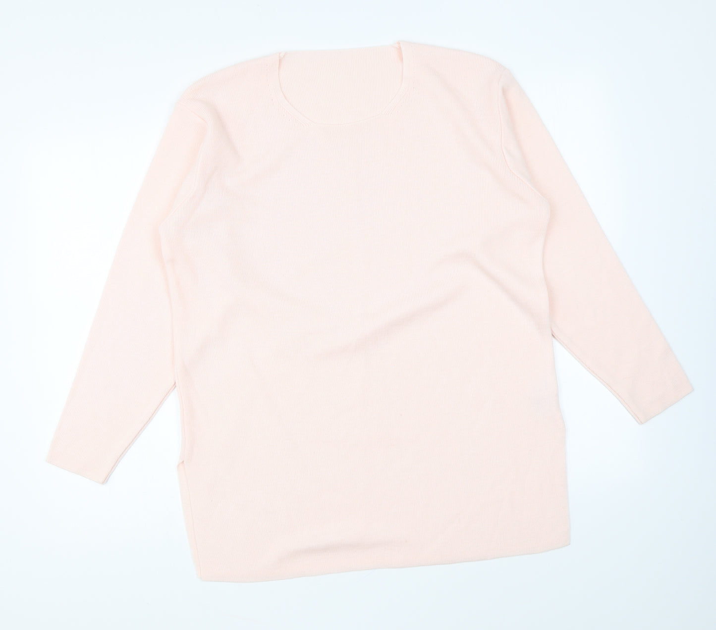 Marks and Spencer Womens Pink Round Neck Acrylic Pullover Jumper Size 10