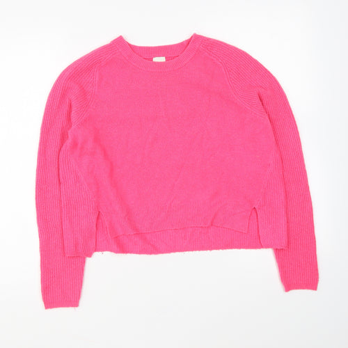 River Island Womens Pink Round Neck Acrylic Pullover Jumper Size 10