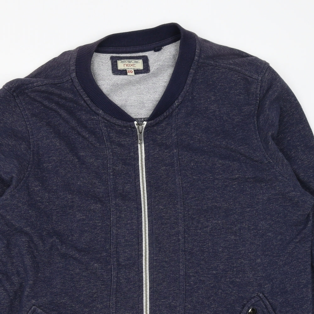 NEXT Womens Blue Cotton Full Zip Sweatshirt Size 20 Zip