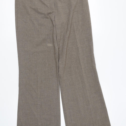 NEXT Womens Brown Polyester Trousers Size 31 in L30 in Regular Hook & Eye