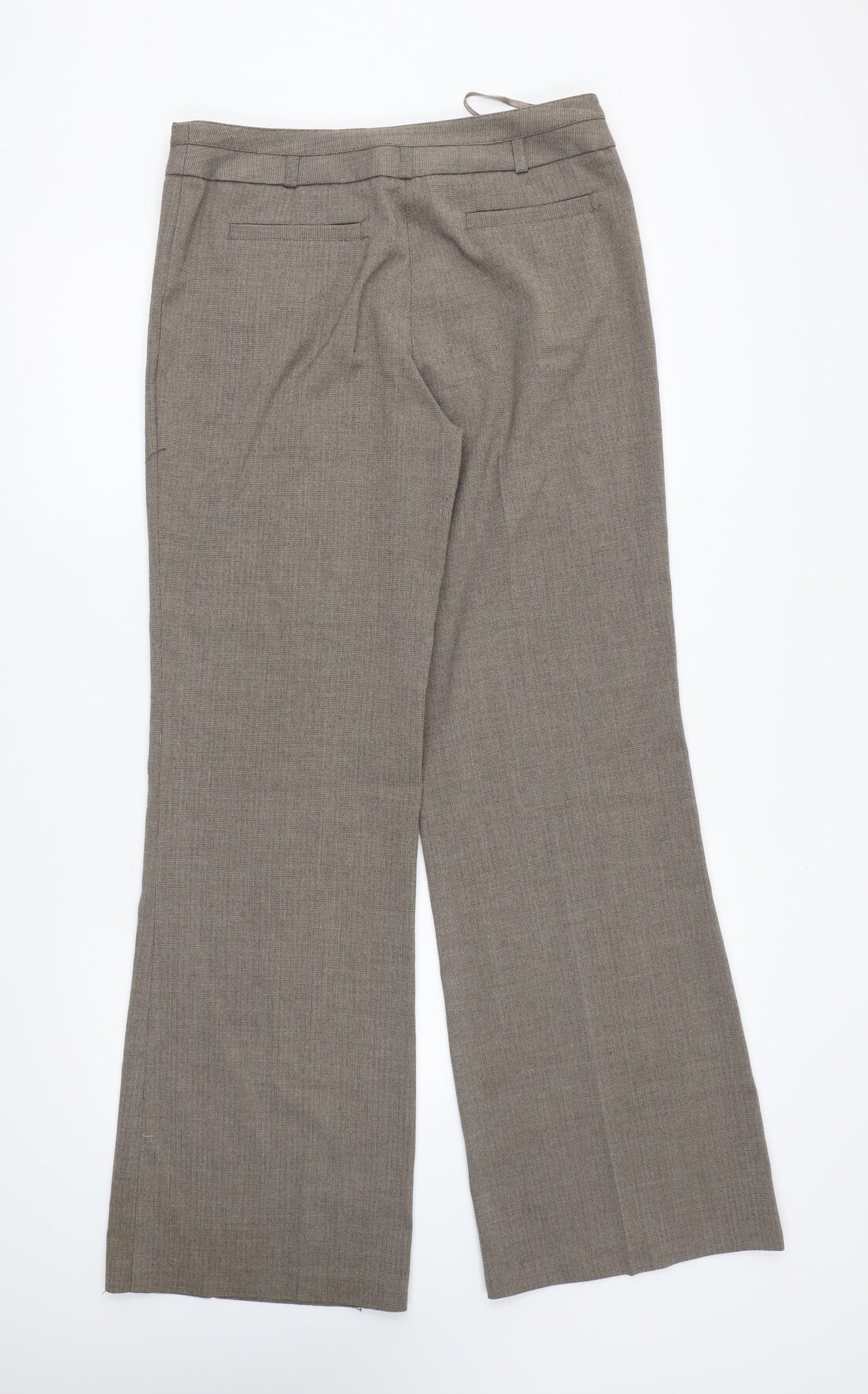 NEXT Womens Brown Polyester Trousers Size 31 in L30 in Regular Hook & Eye
