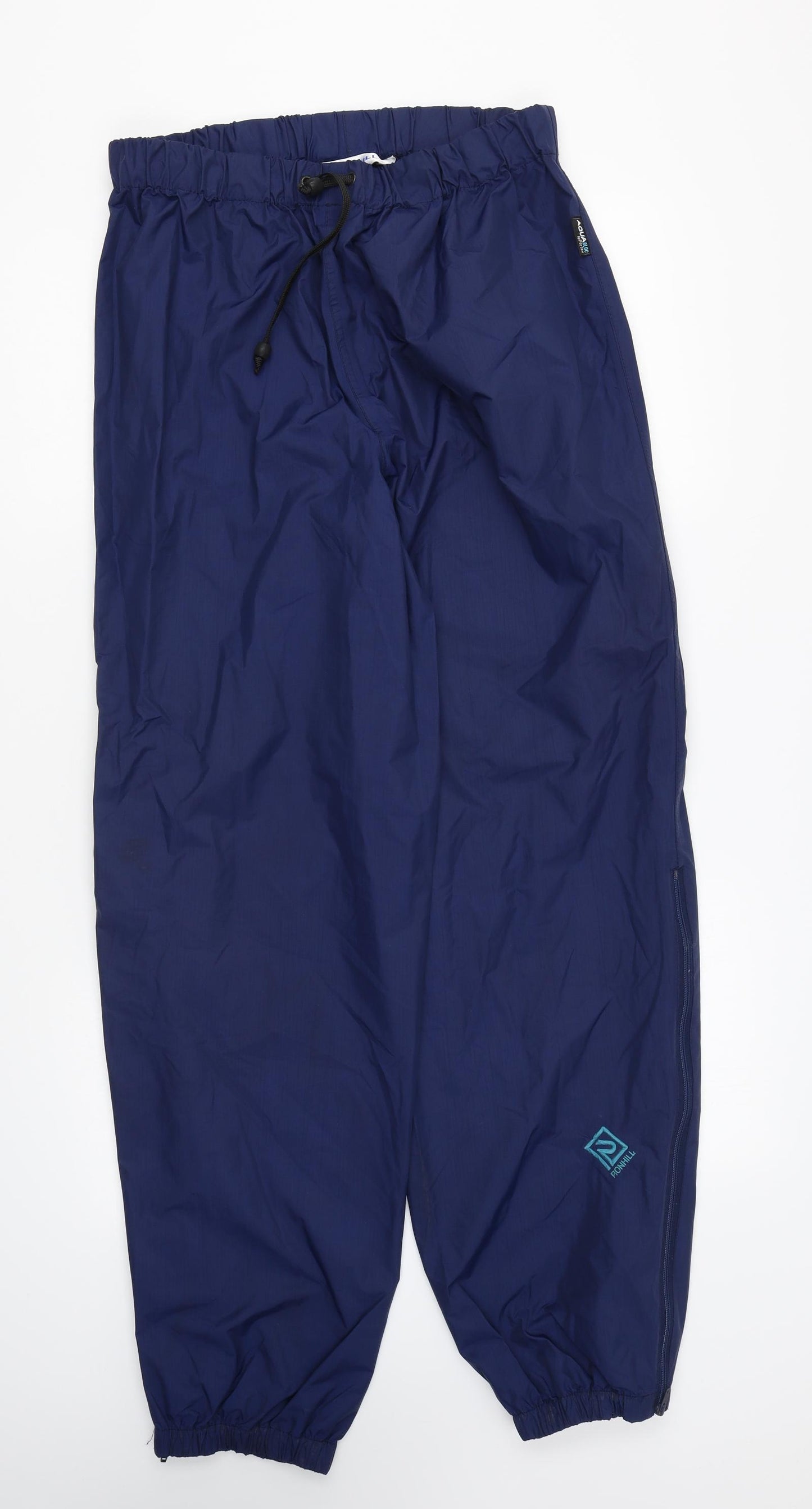 Ronhill Mens Blue Nylon Rain Trousers Trousers Size L L32 in Regular