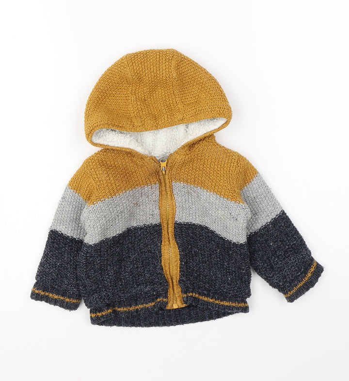 Primark Baby Multicoloured Colourblock Jacket Size 6-9 Months Zip