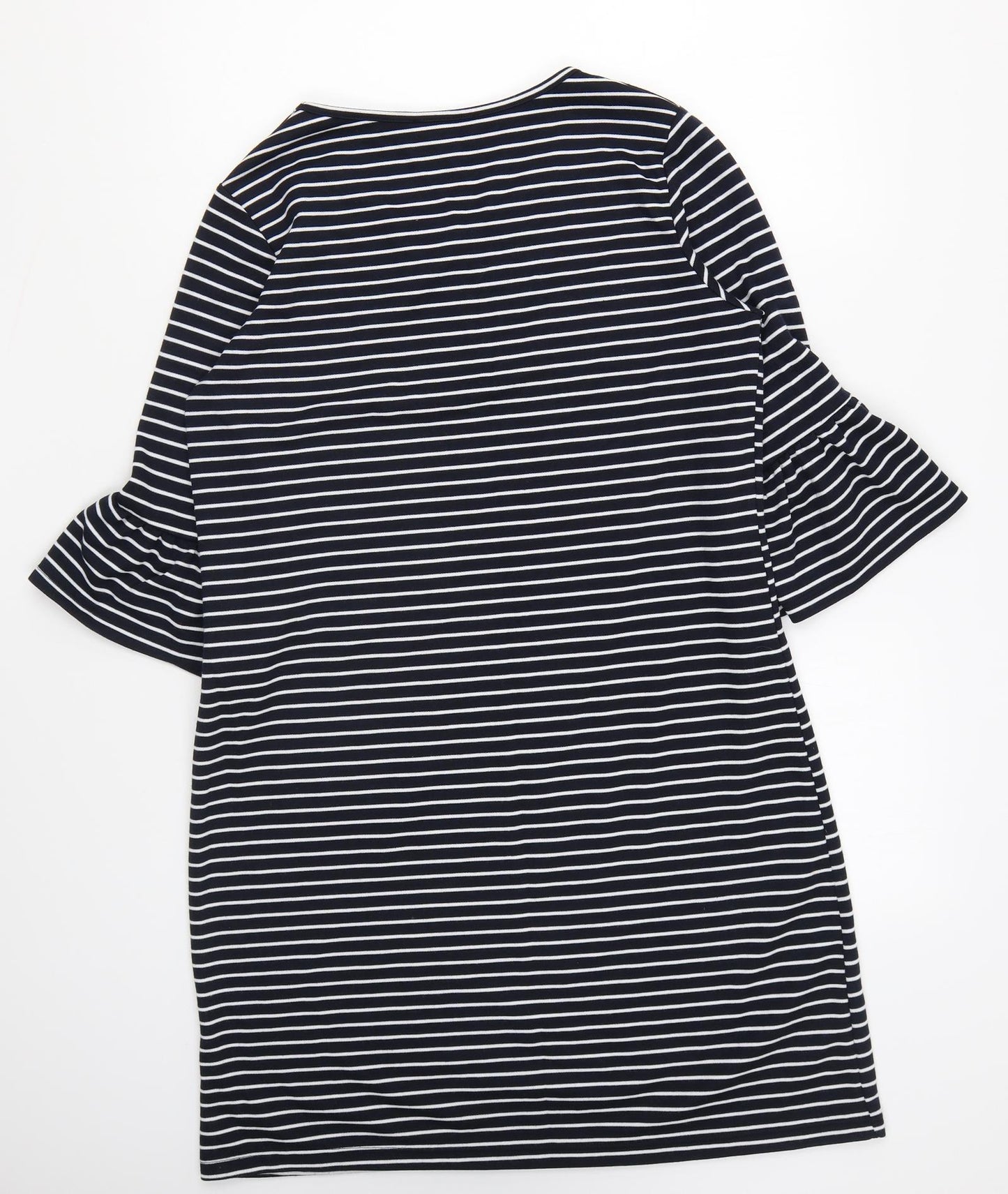 Atmosphere Womens Blue Striped Polyester T-Shirt Dress Size 14 Round Neck Pullover