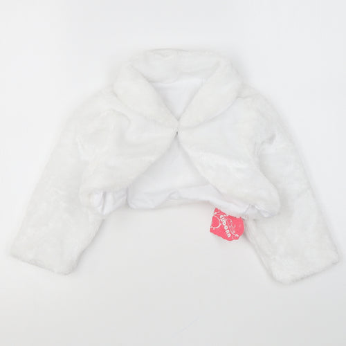 M&M Eudora Girls White Jacket Size 5-6 Years Hook & Eye