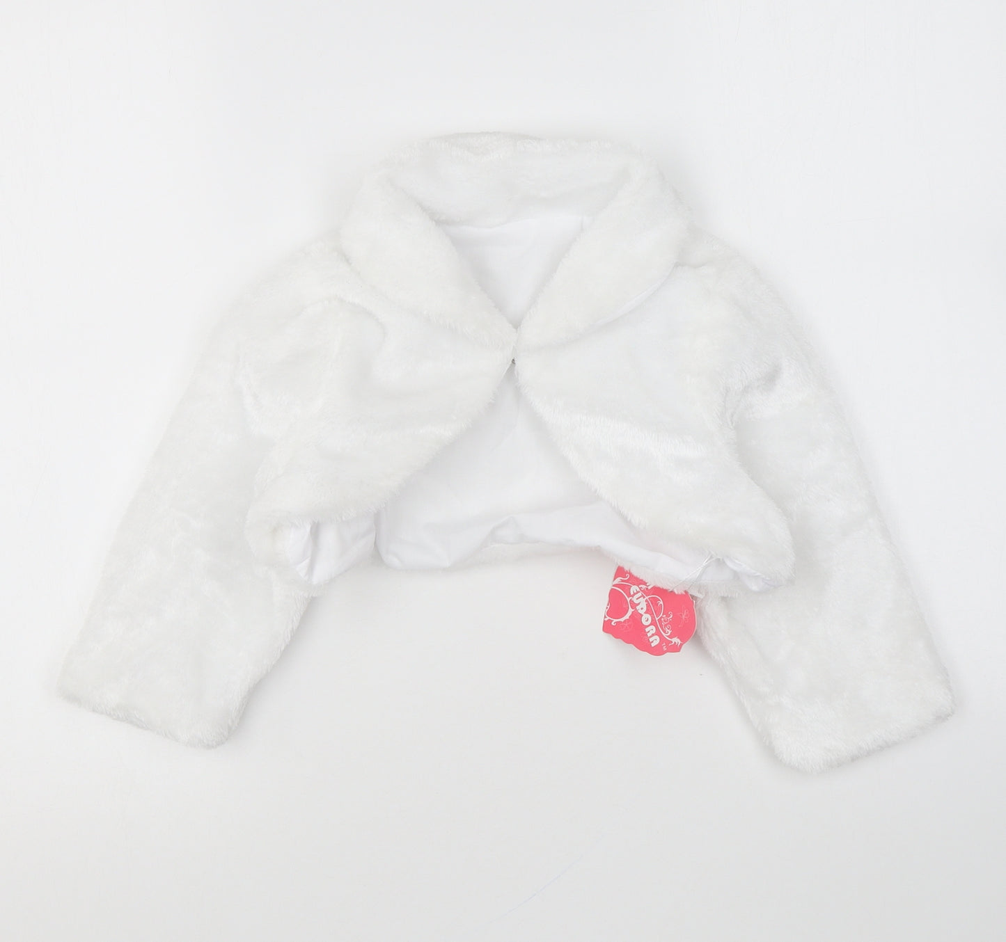 M&M Eudora Girls White Jacket Size 5-6 Years Hook & Eye