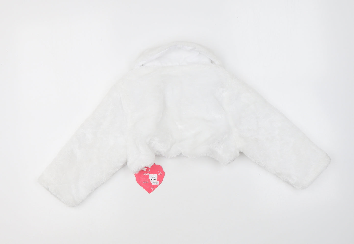 M&M Eudora Girls White Jacket Size 5-6 Years Hook & Eye