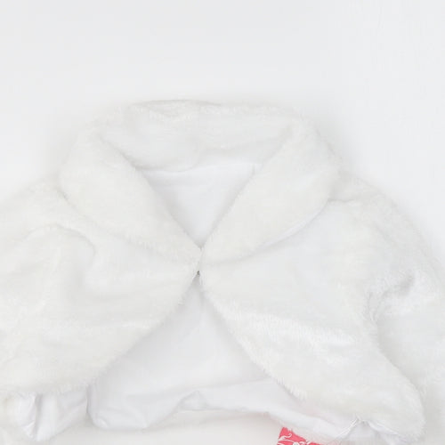 M&M Eudora Girls White Jacket Size 5-6 Years Hook & Eye