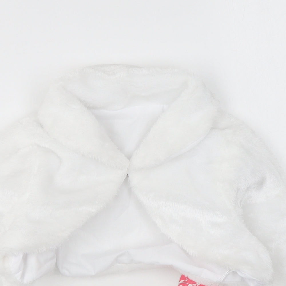 M&M Eudora Girls White Jacket Size 5-6 Years Hook & Eye