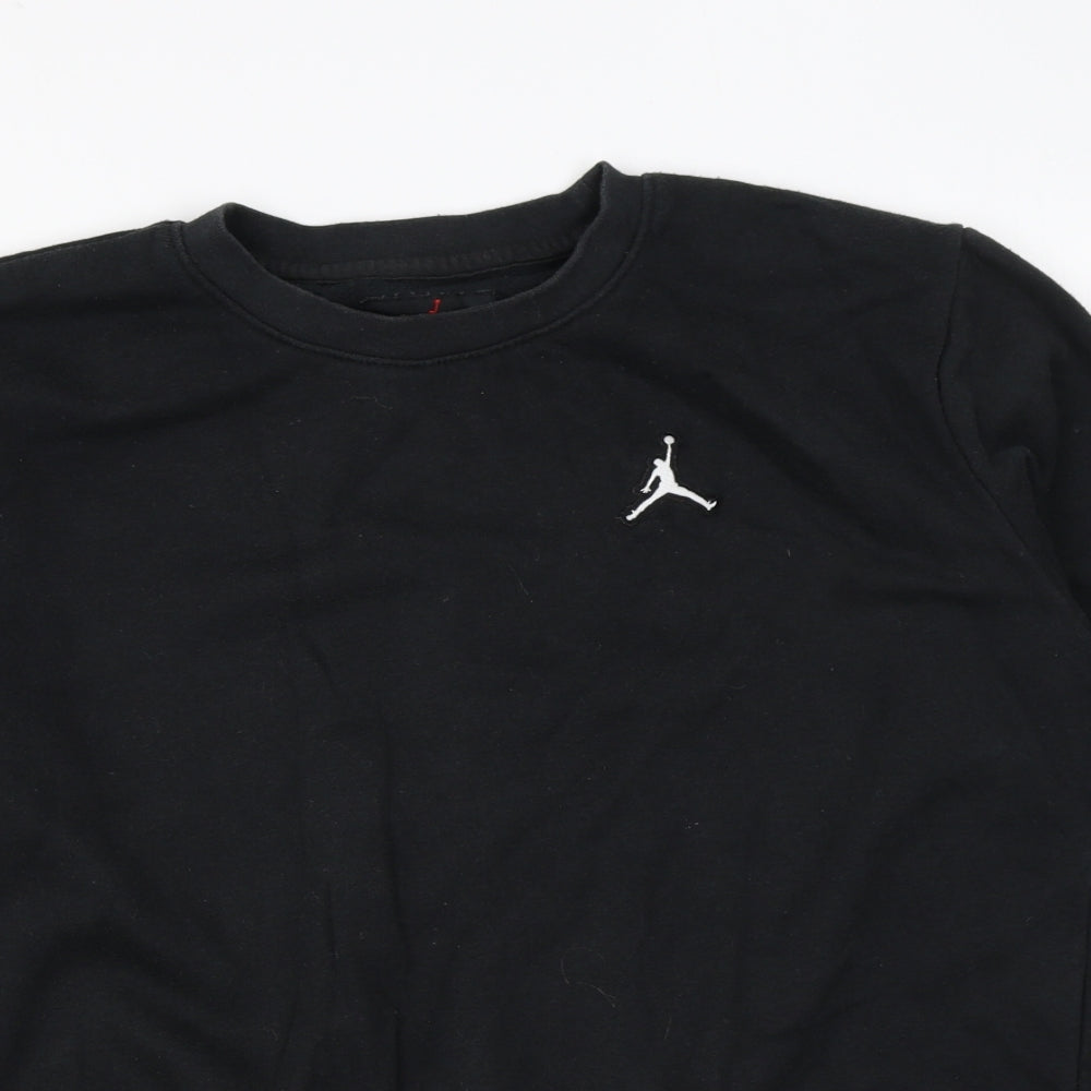 Jordan Boys Black Cotton Pullover Sweatshirt Size 13-14 Years Pullover
