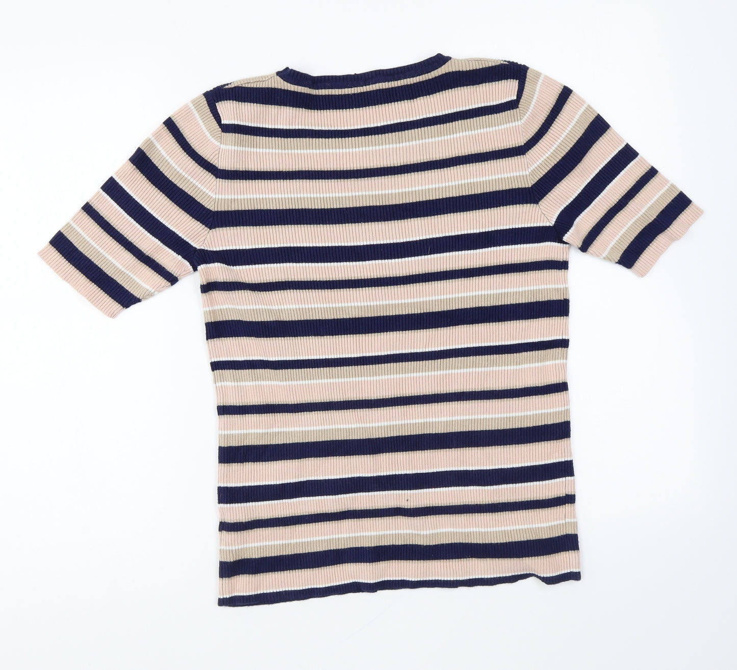 Dorothy Perkins Womens Multicoloured Round Neck Striped Viscose Pullover Jumper Size 16