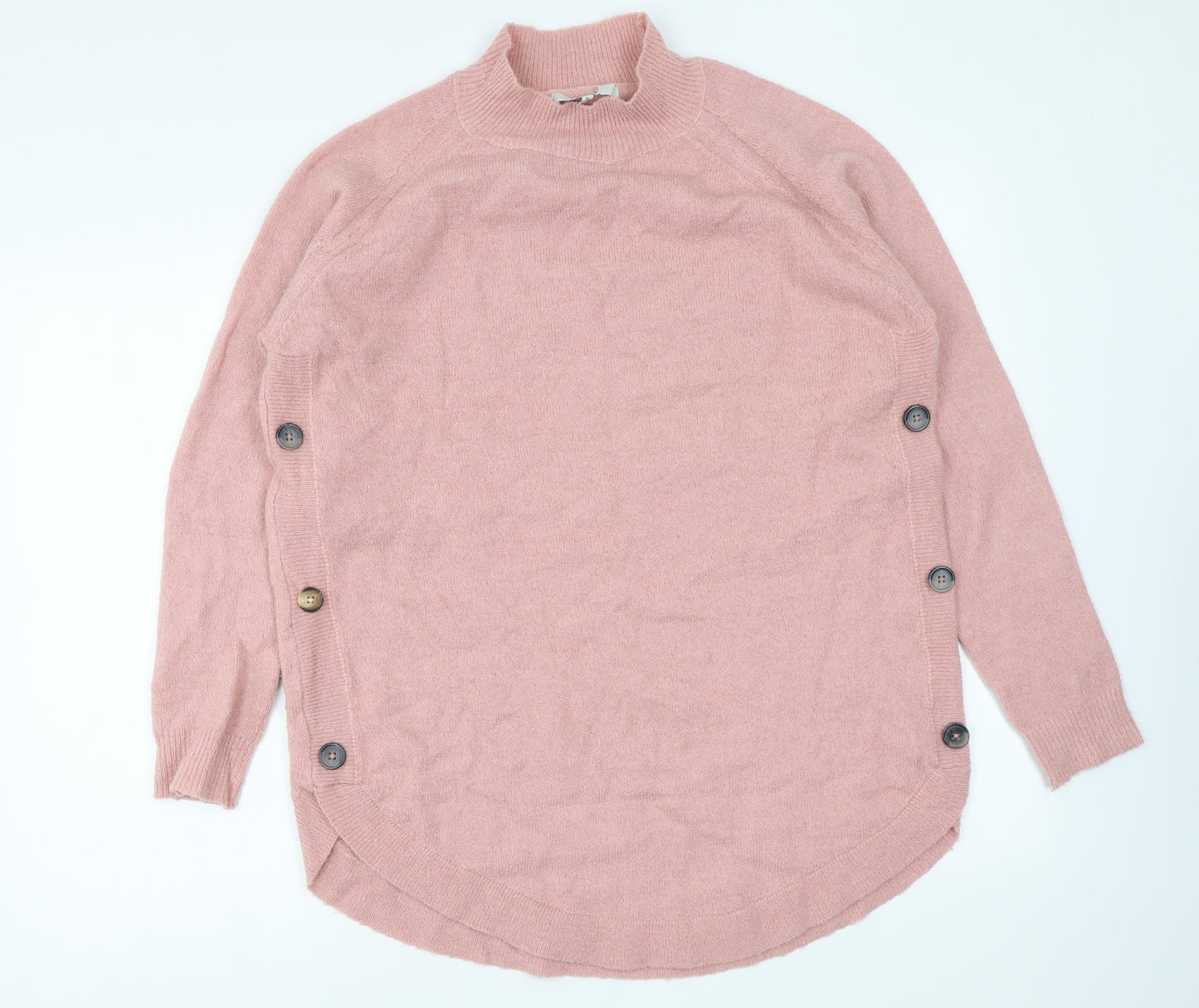 NEXT Womens Pink High Neck Acrylic Pullover Jumper Size L