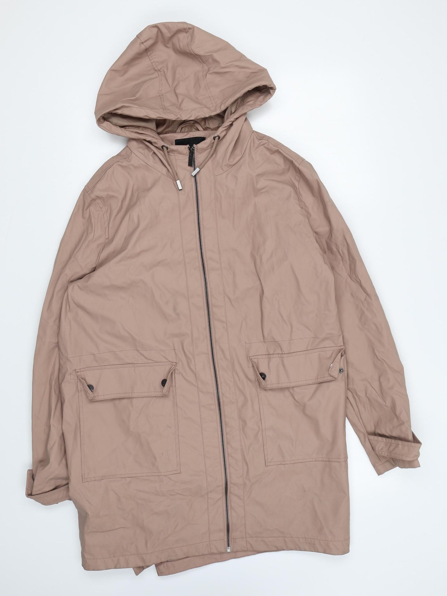 New Look Womens Brown Rain Coat Coat Size 14 Zip