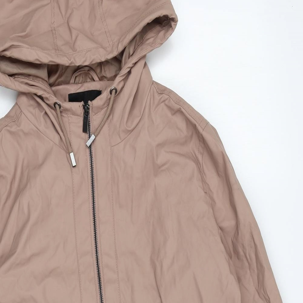 New Look Womens Brown Rain Coat Coat Size 14 Zip