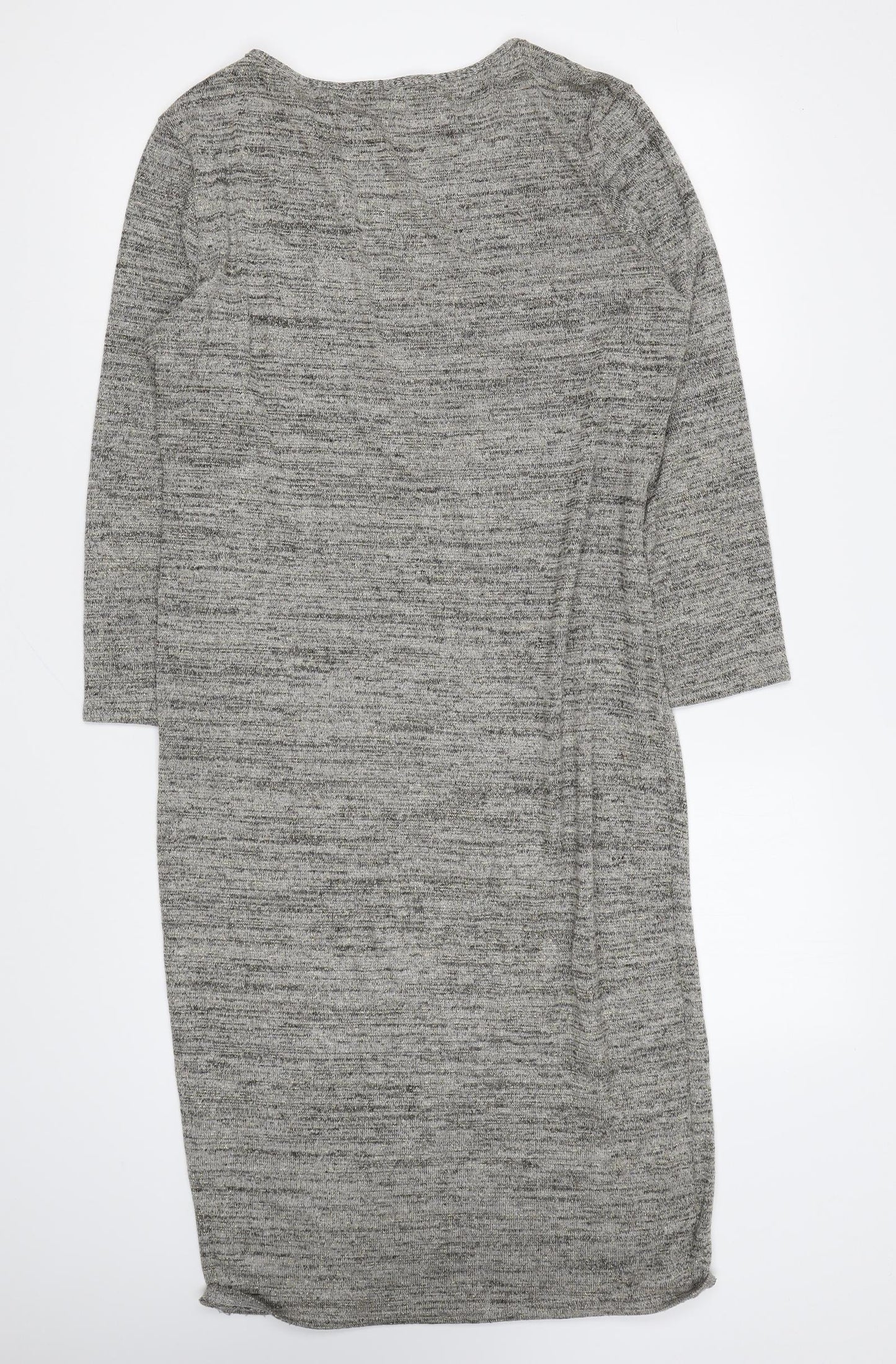 Marina Kaneva Womens Grey Polyester Jumper Dress Size 16 Round Neck Pullover