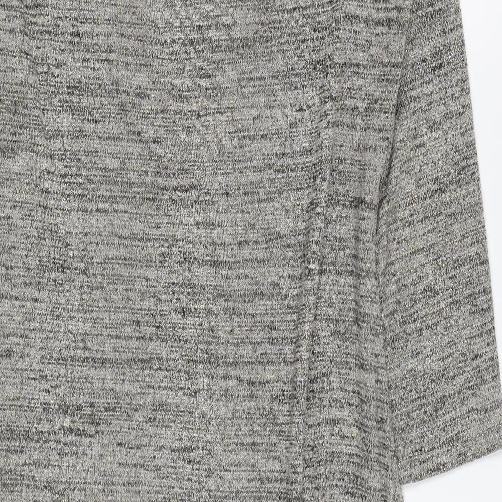 Marina Kaneva Womens Grey Polyester Jumper Dress Size 16 Round Neck Pullover