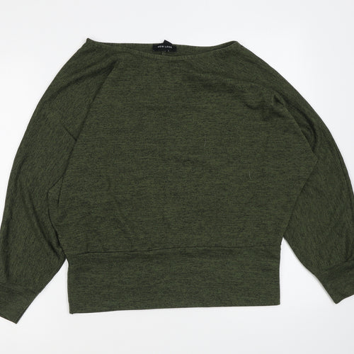 New Look Womens Green Round Neck Polyester Pullover Jumper Size M
