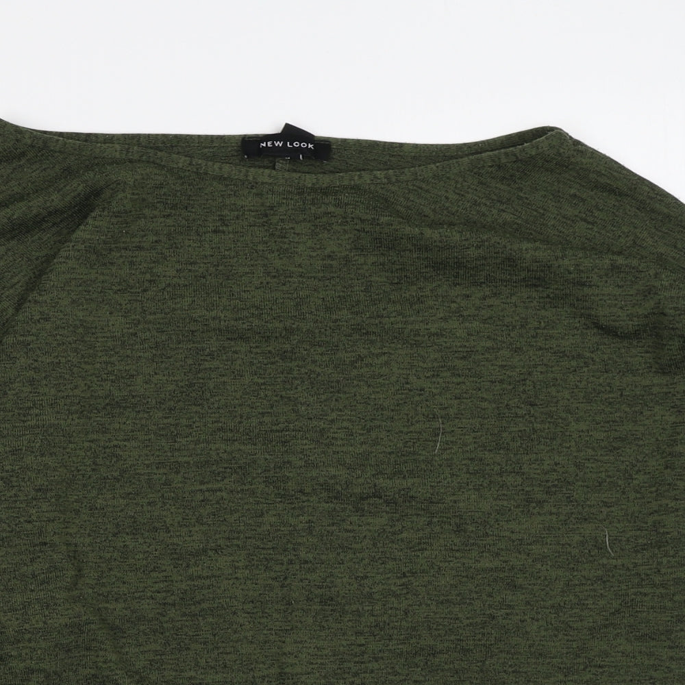 New Look Womens Green Round Neck Polyester Pullover Jumper Size M