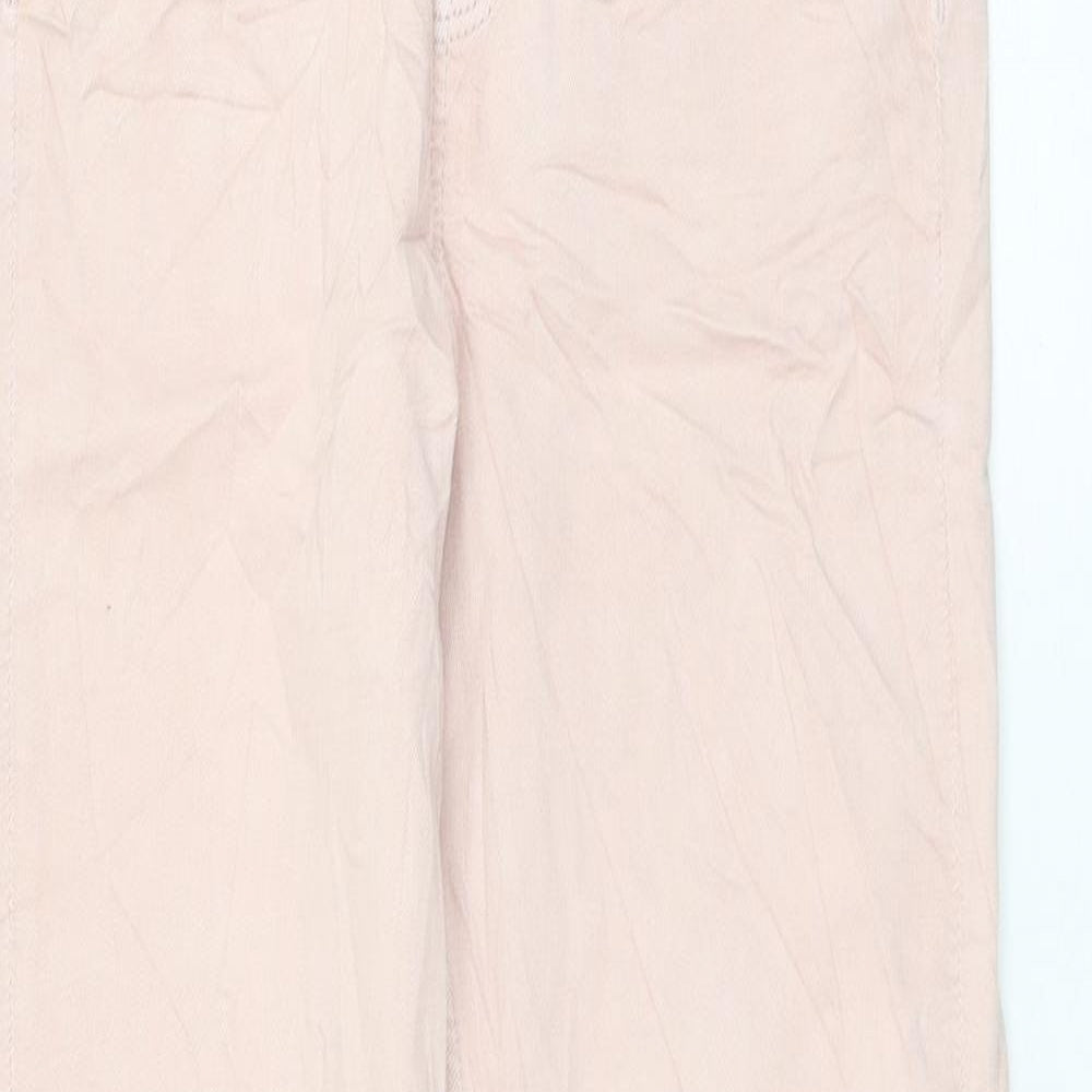 Marks and Spencer Womens Pink Cotton Straight Jeans Size 8 L28 in Regular Zip