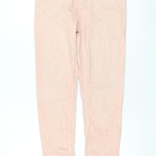 Marks and Spencer Womens Pink Cotton Skinny Jeans Size 8 L30 in Regular Zip