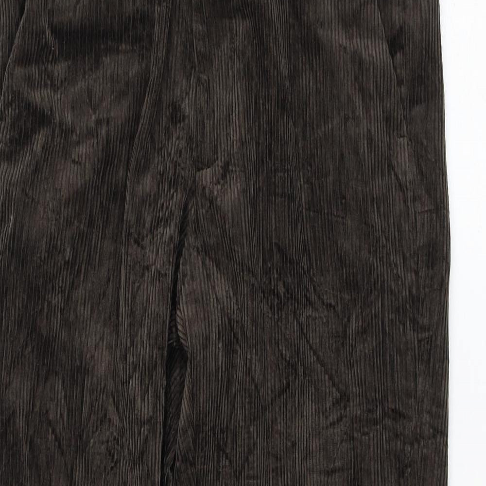 Marks and Spencer Mens Brown Cotton Trousers Size 30 in L28 in Regular Zip