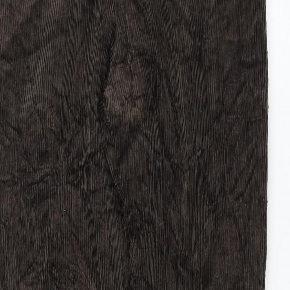 Marks and Spencer Mens Brown Cotton Trousers Size 30 in L28 in Regular Zip