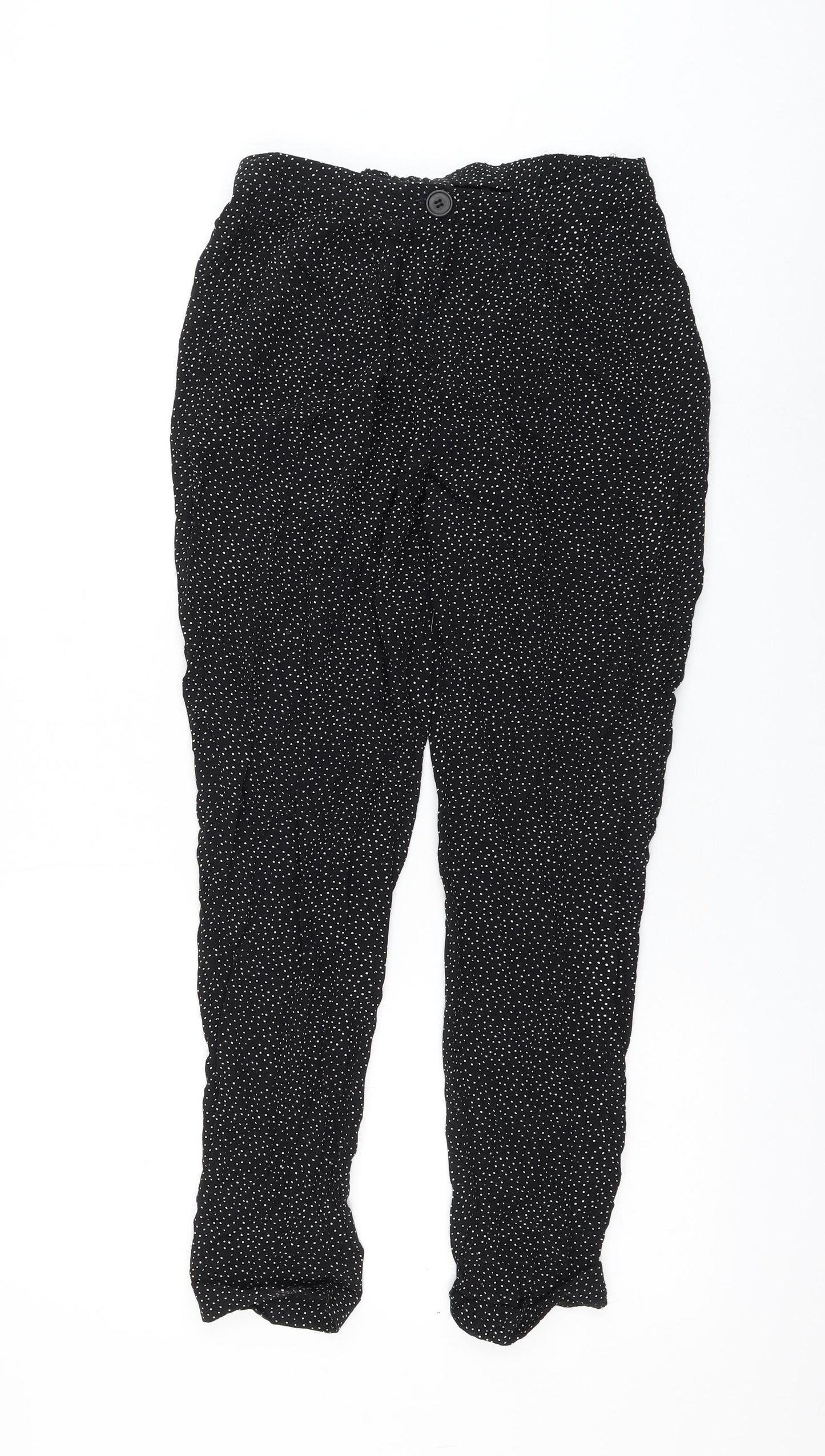 Cooperative Womens Black Polka Dot Viscose Trousers Size XS L26 in Regular Zip
