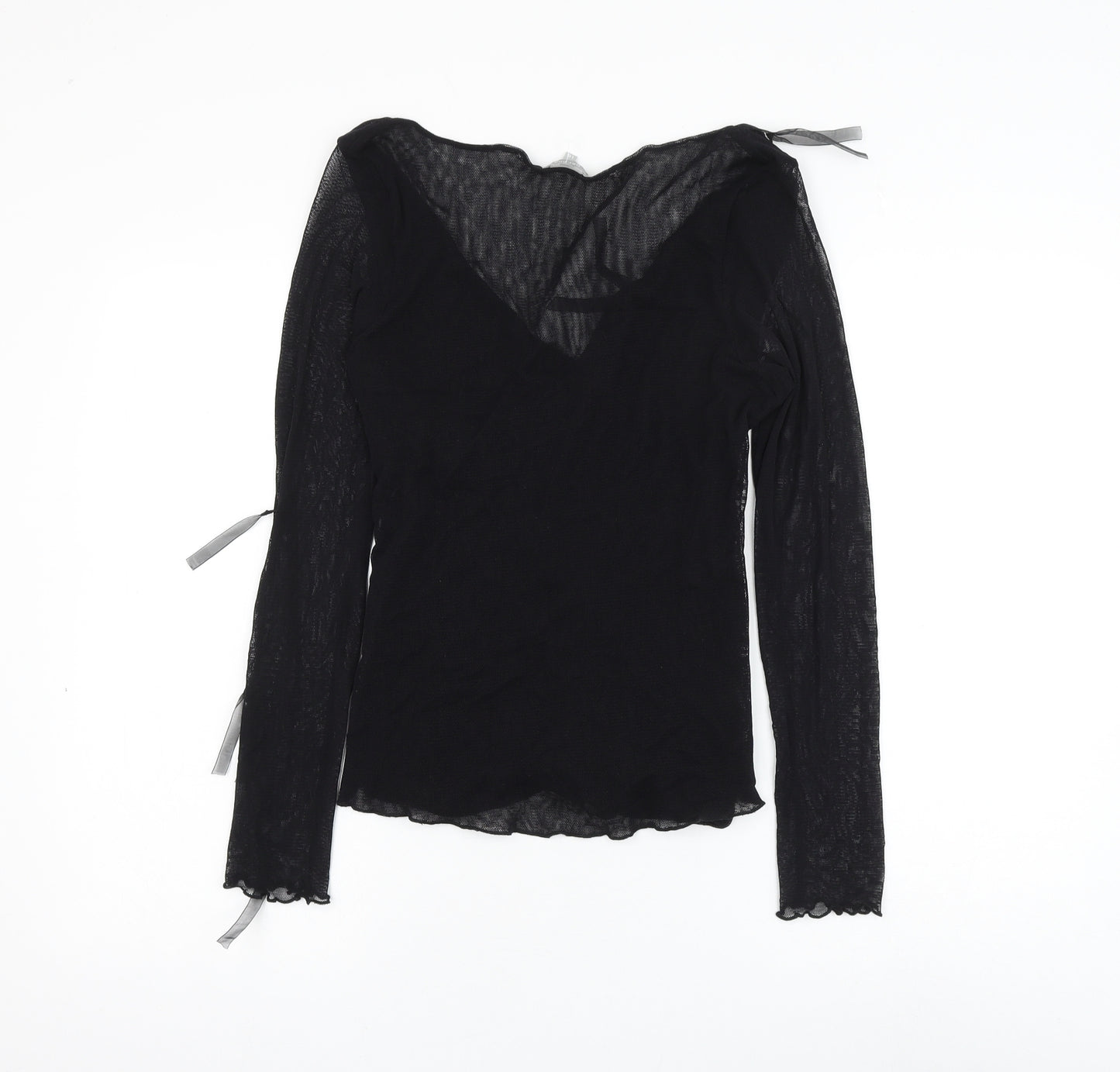 Per Una Womens Black Polyamide Basic Blouse Size 16 V-Neck