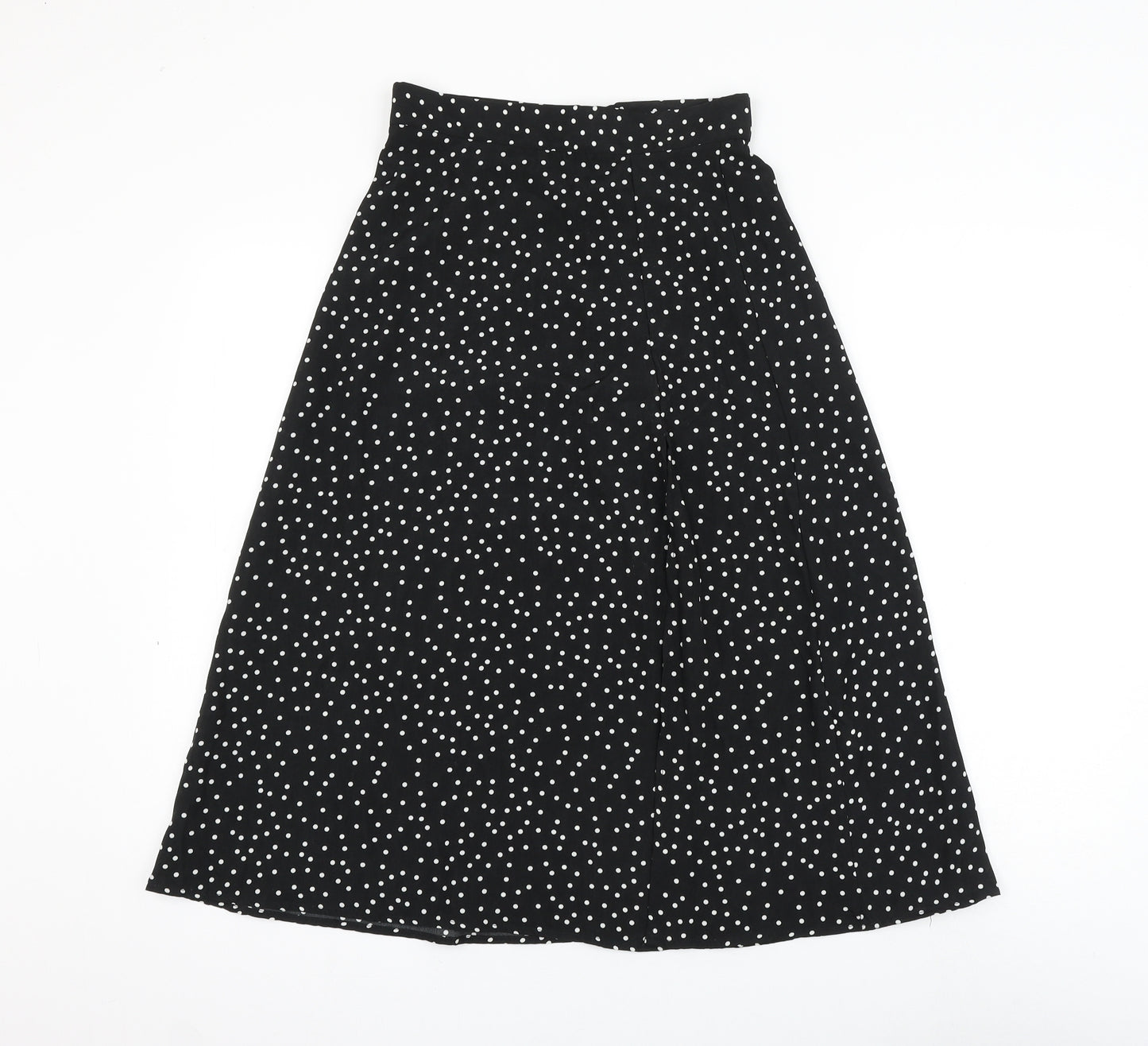 SheIn Womens Black Polka Dot Polyester A-Line Skirt Size XS Zip