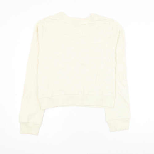 Zara Womens Beige Cotton Pullover Sweatshirt Size M Pullover