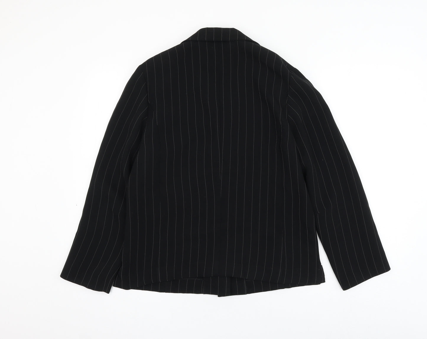 Marcona Womens Black Striped Jacket Blazer Size 10 Button