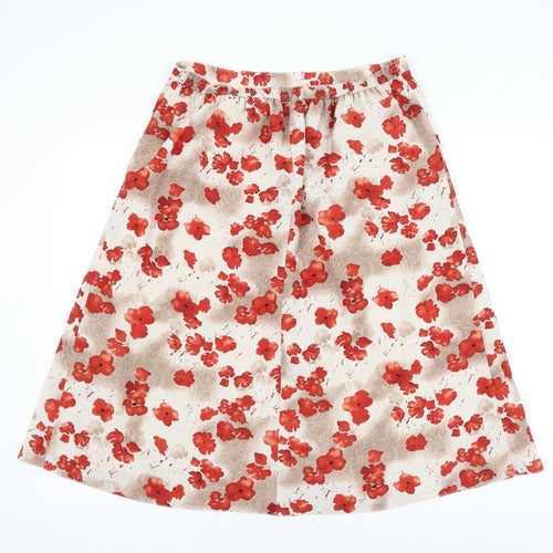 EWM Womens Brown Floral Polyester A-Line Skirt Size 30 in