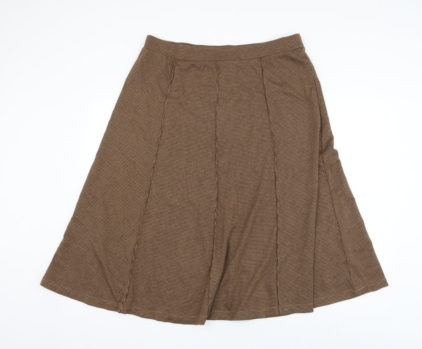 Damart Womens Brown Geometric Polyester A-Line Skirt Size 20